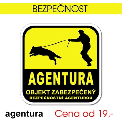Agentura – objekt zabezpečen - 10x10 cm / samolepka