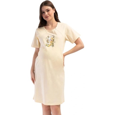 Жълта памучна нощница за кърмачки с мечета