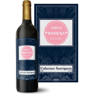 Sablio Najlepšia babička Cabernet Sauvignon Červené víno 12 % 0,75 l (holá fľaša)