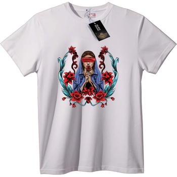 NOONEBRAND Тениска Завързана роза - XL, White