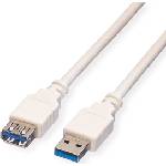 Roline Cable USB3.0 A-A M/F, 0.8m, beige, Stantard S3011