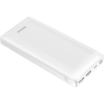 Baseus Mini JA Power Bank - външна батерия 30000 mAh с 2 x USB и USB-C изходи за зареждане на смартфони и таблети (бял)