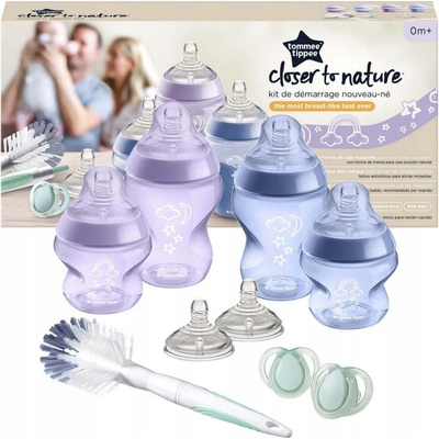 Tommee Tippee startovací sada 4 x láhev + 4 x dudlík + kartáč