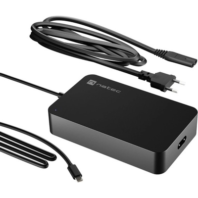 NATEC Grayling Захранване, 90W, 4.5А, 20V, USB-C за Лаптопи, Таблети, Телефони (NZU-2035)