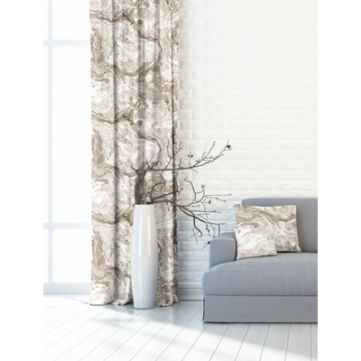 Záves dekoračný alebo látka, New York Mramor, béžový, 150 cm 150 cm