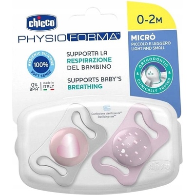 Chicco silikon Micro cumlík ružová 2 ks