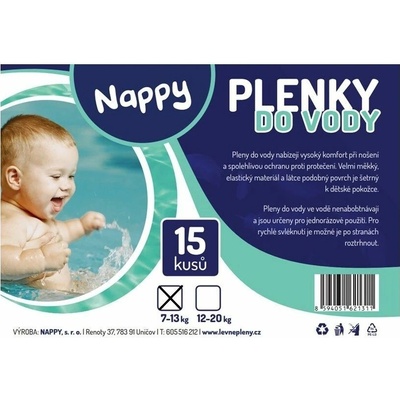 Nappy naťahovacie do vody 7 – 13 kg, 15 ks