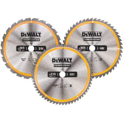 Комплект ножове за трион DeWALT (3 бр. ) 305 x 30 мм / 1 x DT1958, 1 x DT1959, 1 x DT1960 / DT1964 (DT1964)