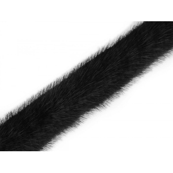 Všívacia odevná / dekoračná kožušina okrúhla šírka 3 cm - 1 m 5 čierna