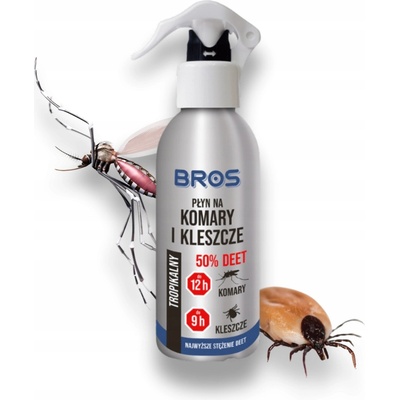 Bros Tekutina proti komárom a kliešťom 50% DEET 130 ml