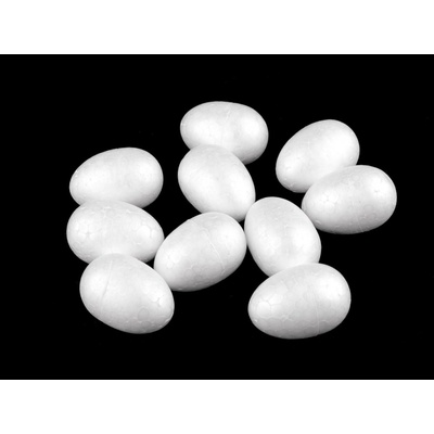 Vejce 3,5x5 cm polystyren bílá 10 ks – Zboží Mobilmania