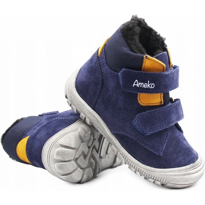 Ameko Marvis zateplené boty na zimu pro chlapce kožené voděodolné