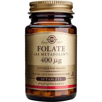 Solgar Хранителна добавка Фолиева киселина 400 мг , Solgar Folate (As Metafolin) 400ug 50tabs