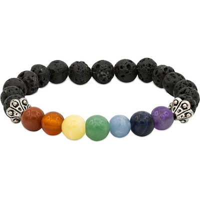 Milujeme Kameny čakrový náramek lávový kámen s korálkem náramek kulička NK41