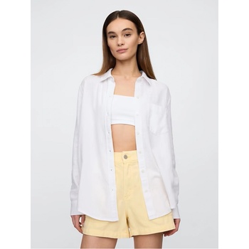 GAP Oversize лнена риза Easy Shirt GAP GAP | Byal | ЖЕНИ | XXS