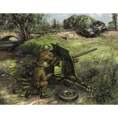 Zvezda British Anti-Tank Gun Ordance QF 2 s posádkou 1:72