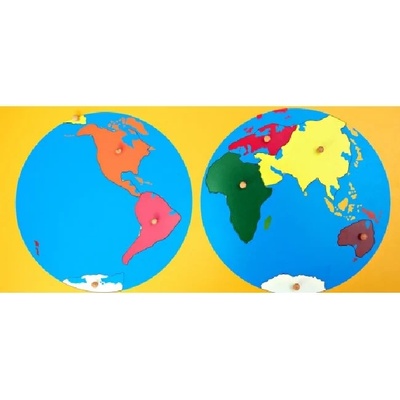 Smart Baby Пъзел Монтесори Smart Baby - Карта на света, 9 части (MO56)