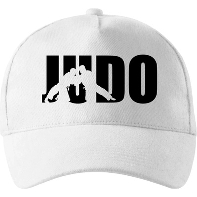 Judo Nápis so zahnutým šiltom a látkovou sponou Biela