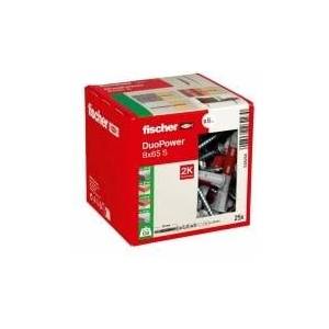 Fischer Kolek DUOPOWER 8x65 S LD (light gray/red, 25 pieces, with screw)