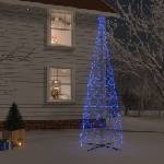 vidaXL Коледна елха конус, синя, 1400 LED, 160x500 см (343511)
