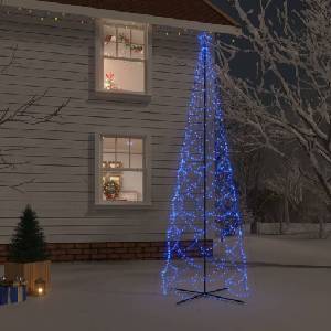 vidaXL Коледна елха конус, синя, 1400 LED, 160x500 см (343511)