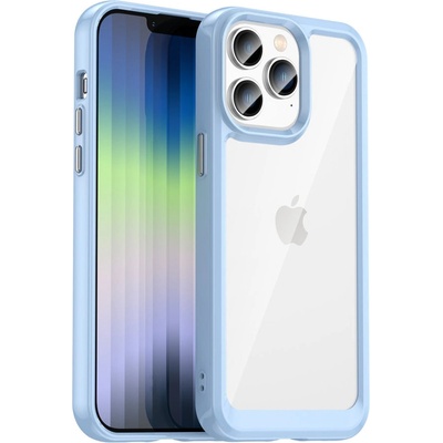 HQWear Кейс Outer Space за iPhone14 Pro Max, твърд, с гел рамка, син (9145576267165)