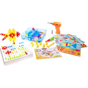 KIK KX7838_5 Mozaika puzzle plastové bloky + skrutkovač 261 ks