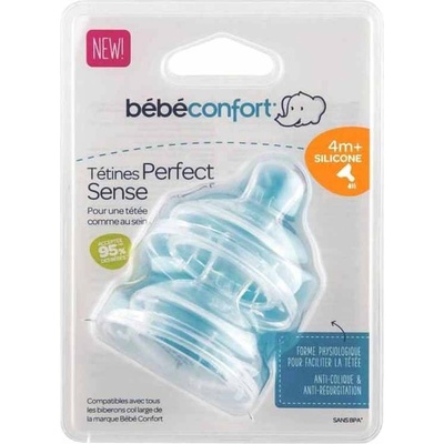 Bebeconfort Силиконови резервни биберони Bebe Confort - Perfect Sense, р-р L, 4 m+, 2 броя (3102203000)