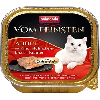 Animonda von feinsten 2 in 1 chicken, beef and herbs - Котешки пастет с пиле, телешко и билки , 6 броя х 100 гр