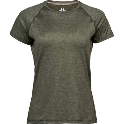 TEE JAYS TJ7021 COOLDRY / Дамска спортна тениска - маслиненозелен меланж M (187021o7902)