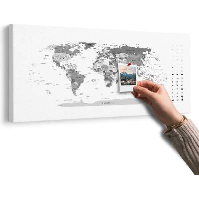 Obraz na korku detailní mapa světa v černobílém provedení - 140x70 smiley