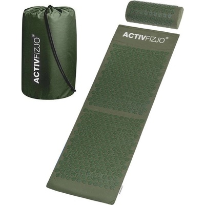 ActivFizjo Veľká akupresúrna podložka Basic tmavo-zelená s vankúšom