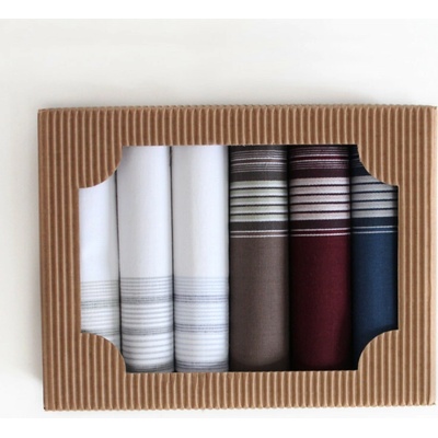 ETEX Pánské bavlněné kapesníky v dárkové krabičce M2 - 6 kusů