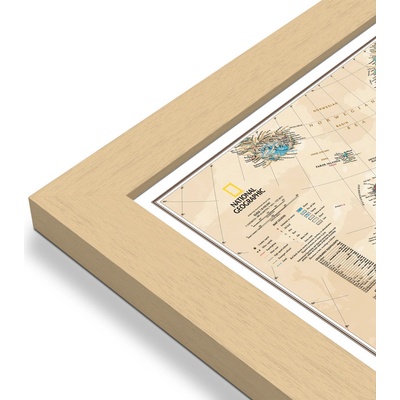 National Geographic Evropa - nástěnná mapa Executive 118 x 92 cm Varianta: mapa v dřevěném rámu, Provedení: Pegi přírodní