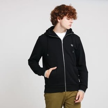 FRED PERRY Hooded Zip Trough Sweatshirt černá