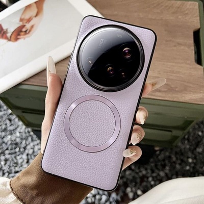 GKK Magsafe Кожен Калъф за Xiaomi 15 Ultra, Leather Case, Лилав (5966011448884)