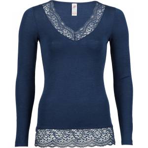 Engel Дамско копринено термобельо Engel Women's Shirt L/S with Lace Silk base layer - Marine - размер 42/44 (EU) (114-1894-0113)
