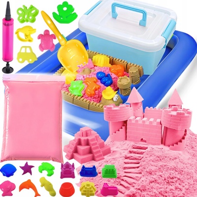 Kruzzel Magický kinetický písek 2000g + formičky + pískoviště