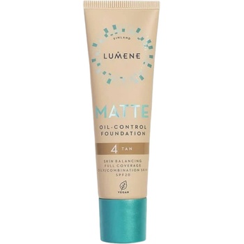 Lumene Дълготраен фон дьо тен Matte Oil Control, 04 Tan, SPF20, 30 ml