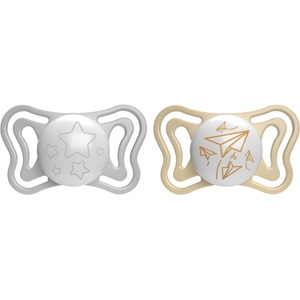 Chicco Physio Light Physio Forma Night биберон 6-16 m Grey/Gold 2 бр