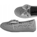 Čipkované prelamované ľahké tenisky mašlička šedé