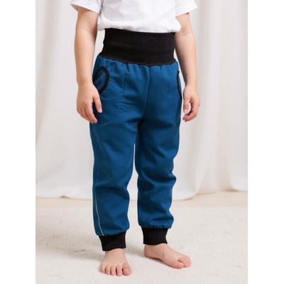 Jožánek Dětské softshellové kalhoty s regulací pasu petrolejové