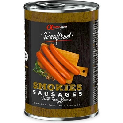 Alpha Spirit Dog Realfood Smokies Sausages 400 g