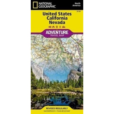 Adventure Map United States, Calfornia and Nevada