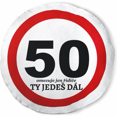 Impar koulatý polštář Ty jedeš dál – 50 let (KULATY-POLSTAR-TY-JEDES-DAL-50)