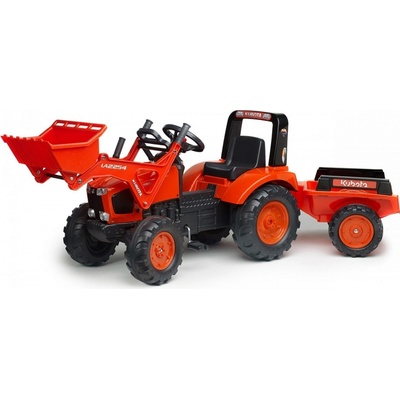Falk Šliapací traktor Kubota s nakladačom a vlečkou