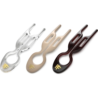 Fiona Franchimon Nº 1 Hairpin | London Collection | Set Transparent, Soft Beige & Brown