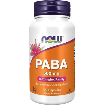 NOW PABA, 500 mg, 100 капсули, Now
