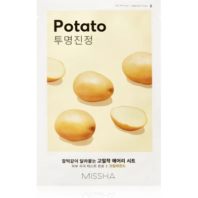 Missha Airy Fit Potato изгаждаща платнена маска за озаряване на лицето 19 гр