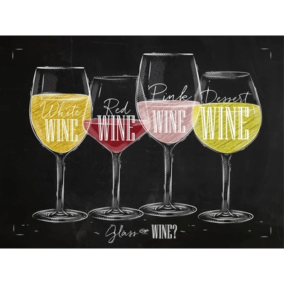 Ceduľa Glass of Wine 40 x 30 cm